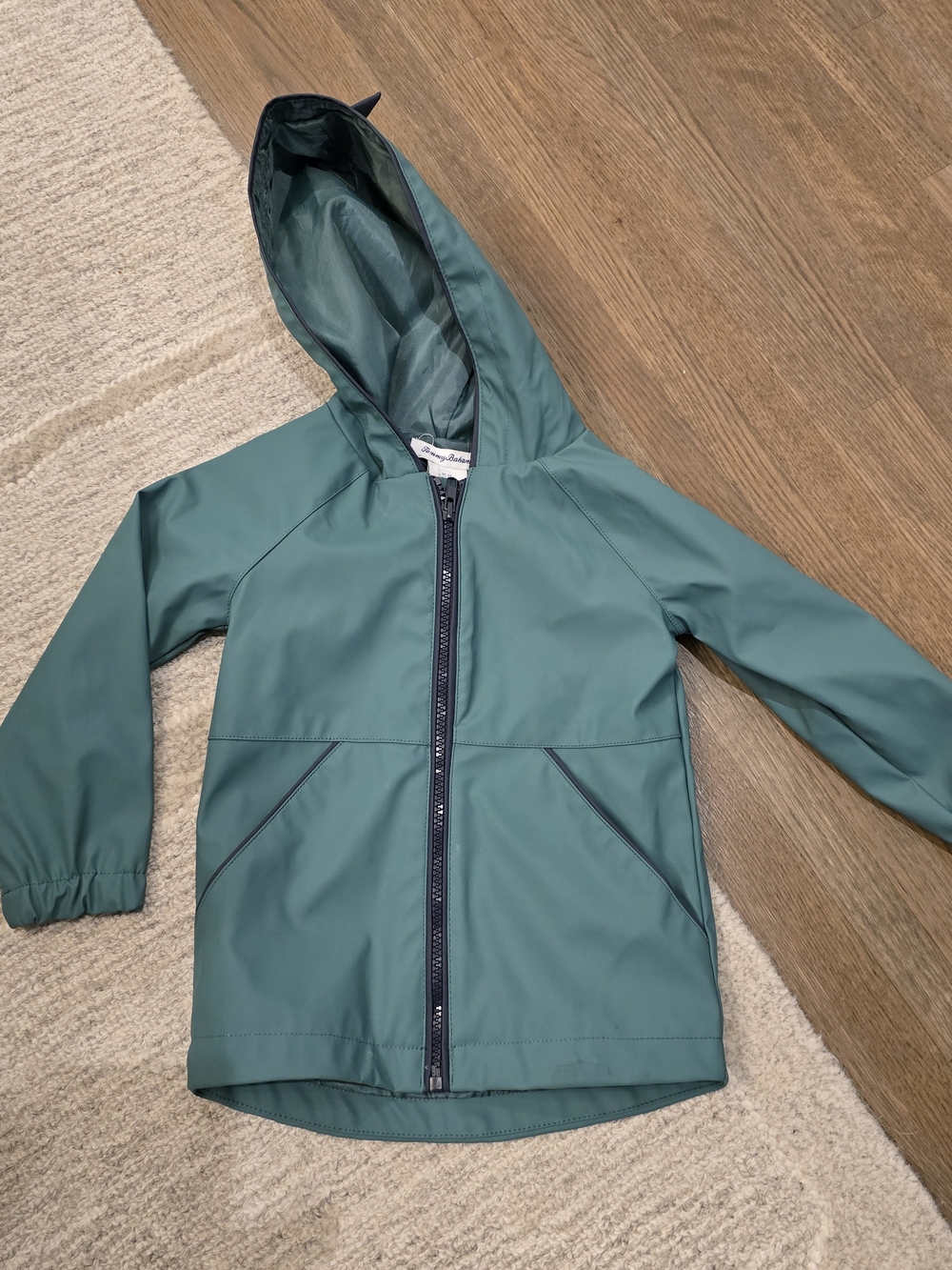 Boys 2T Tommy Bahama Waterproof Hooded Rain Jacket - Teal